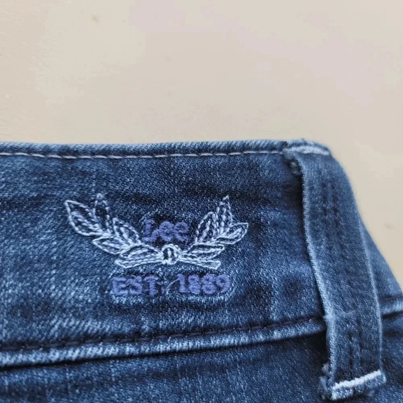 Lee Perfect Fit Just Below The Waist Jeans Women's Blue Pocket Mid Rise Sz 14 - Picture 9 of 9